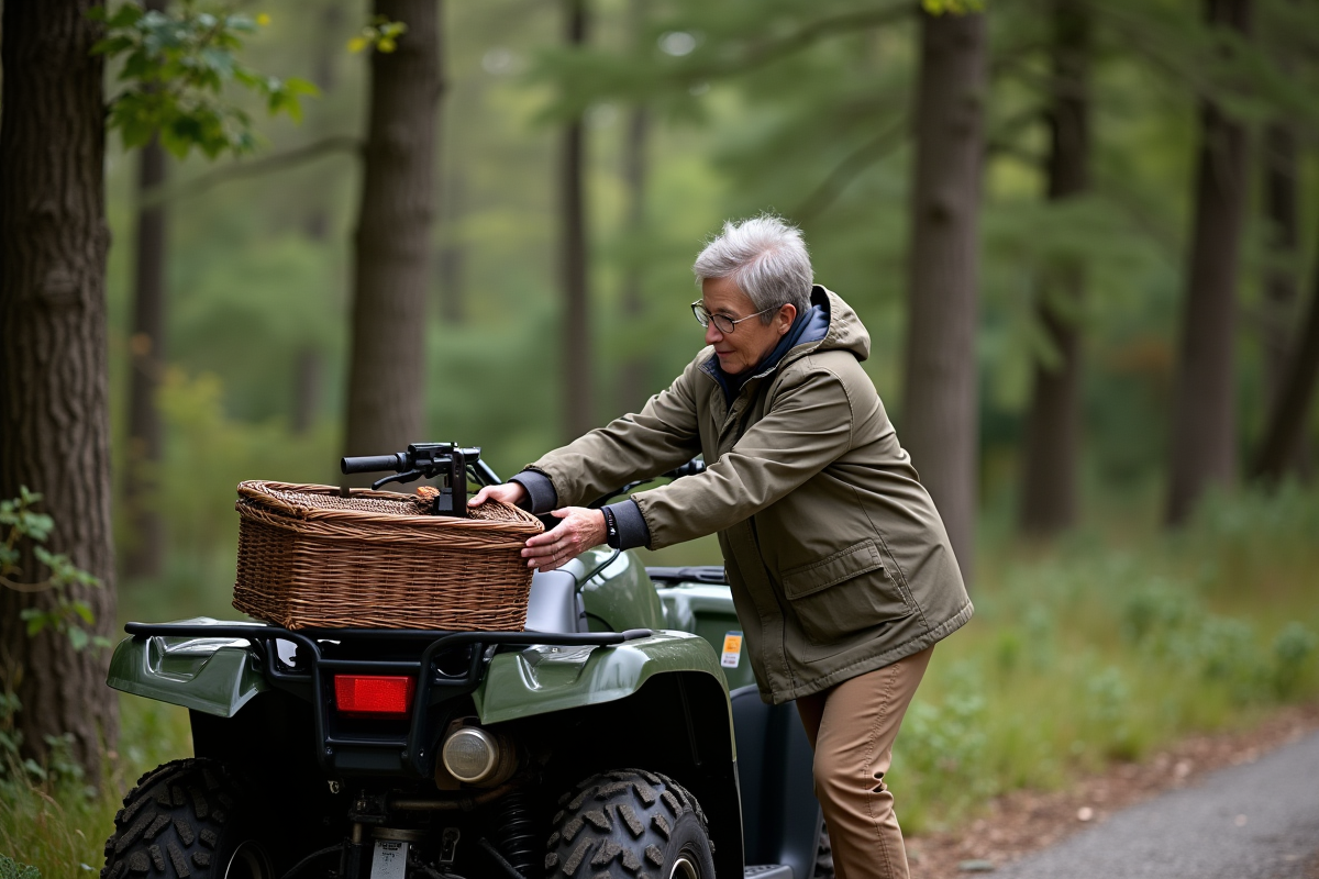 Femme déchargeant un panier à pique-nique d