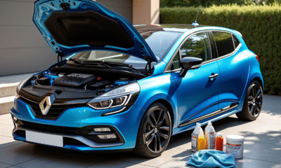 Renault Clio 2 V6 propre avec moteur visible en extérieur