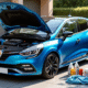 Renault Clio 2 V6 propre avec moteur visible en extérieur